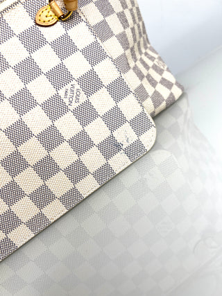 Louis Vuitton Preloved Neverfull MM Damier Azur Tote Bag