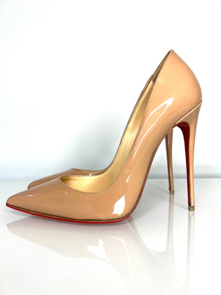 Christian Louboutin Preloved So Kate 120 Nude Patent Heels 38 UK5