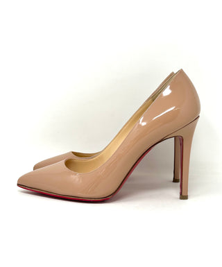 Christian Louboutin Nude Patent Leather Pump Heels 