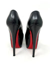 Christian louboutin platform black leather heels