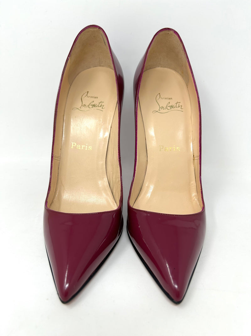 Christian louboutin purple patent leather heels