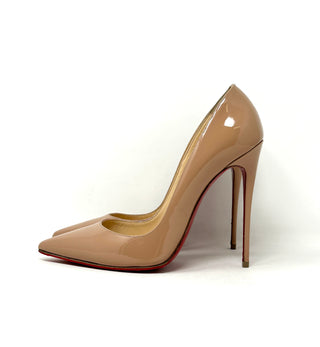 Christian Louboutin So Kate 120 Nude Patent Leather Pump Heels 40 UK 7