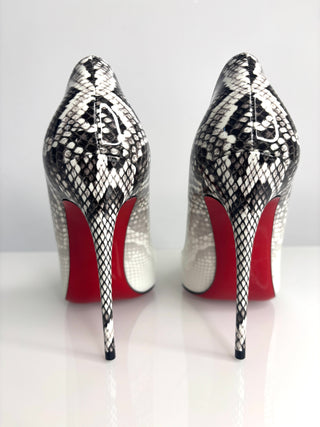 Christian Louboutin So Kate 120 Roccia Snakeprint White Degrade Patent Leather Heels 36.5 UK3.5
