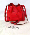 Mulberry Millie Small Bright Red Grainy Leather Tassel Tote Bag