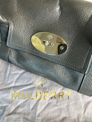 Mulberry Bayswater East West Dark Grey Pebbled Leather Handbag