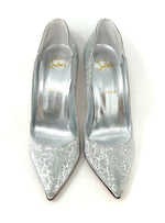 Christian Louboutin Silver Glitter Pump Heels 