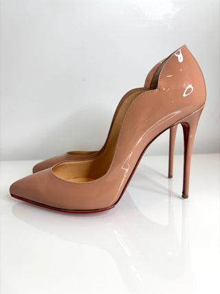 Christian Louboutin Hot Chick 100 Nude Patent Heels 39 UK6