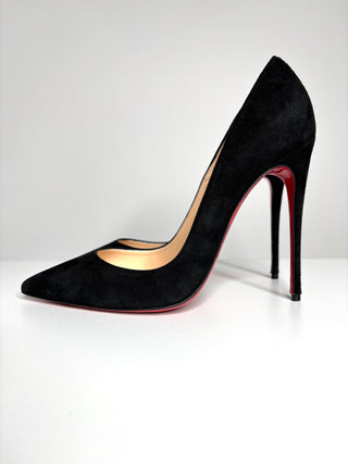 Christian Louboutin So Kate 120 Black Suede Heels 38.5 UK5.5