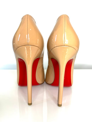 Christian Louboutin Pigalle 120 Nude Patent Leather Heels 40 UK7