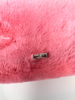 Jimmy Choo Madeline Candy Pink Faux-Fur Crystal Crossbody Bag