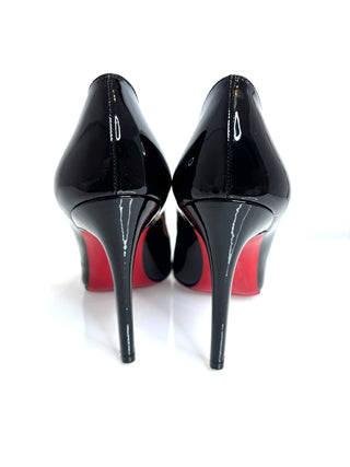 Christian Louboutin Pigalle 100 Black Patent Heels 38.5 UK5.5