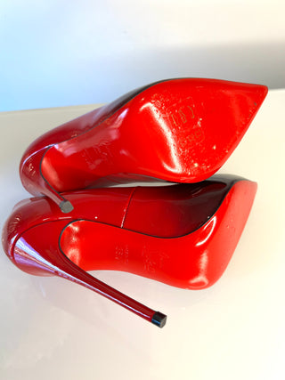 Christian Louboutin Hot Chick 120 Black/Red Dégradé Patent Leather Heels – Size 35.5 UK2.5