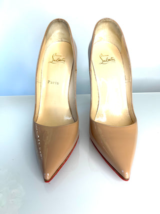 Christian Louboutin So Kate 120 Nude Patent Leather Heels – Size 40 UK7