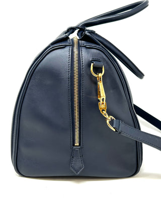 Georgio Armani Dark Navy Leather Tote Bag