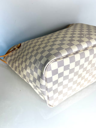 Louis Vuitton Preloved Neverfull MM Damier Azur Tote Bag