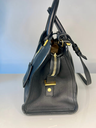 Yves Saint Laurent Small Cabas ChYc Black Leather Satchel Handbag