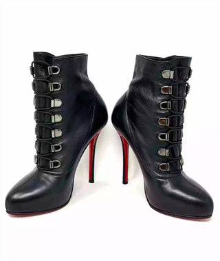 Christian Louboutin Nappa Troopista 120 Black Leather Heel Ankle Boots 35.5 UK 2.5