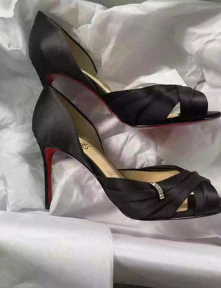 Christian Louboutin Tres Oprah 85 Black Sandals 36