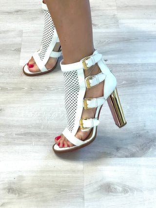 Christian Louboutin Fencing Booties – White Leather & Mesh – Size 38 UK 5