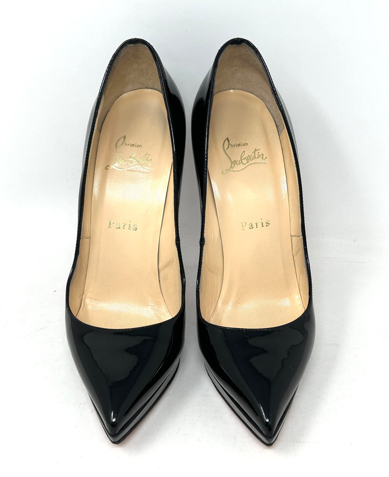 Christian Louboutin Pigalle Plato 120 Black Patent Leather Pump Heels 37 UK 4