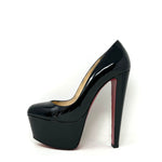 Christian Louboutin Alta Vicky 160 Black Patent Platform Pump Heels 38.5 UK 5.5