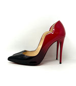 Christian Louboutin Hot Chick 100 Black Red Degrade Patent Leather Heels 40 UK 7