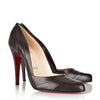 Christian Louboutin Black Leather Pleated Pump Heels 