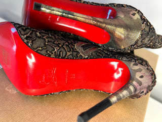 Christian Louboutin Nancy Bootie 100 Multicoloured Glitter Tulle Heel Booties 39 UK6