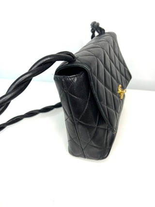 Vintage Chanel Black Quilted Leather Flap – Gold-Plated Hardware Cross-body Shoulder Bag