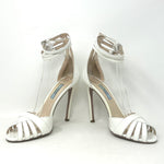 Prada Ivory White Patent Leather Strappy Sandal Heels 37.5 UK 4.5