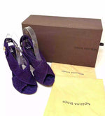 Louis Vuitton Purple Suede Perforated Open Toe Sandals 36.5 UK 3.5