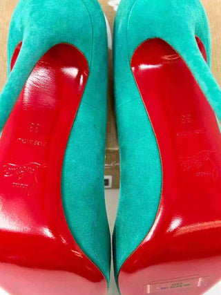 Christian Louboutin So Kate 120 Mint Suede Leather Pump Heels 38 UK 5