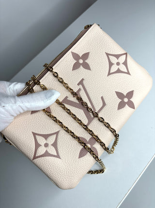 Louis Vuitton Double Zip Bicolor Empreinte Monogram Pochette Crossbody Bag