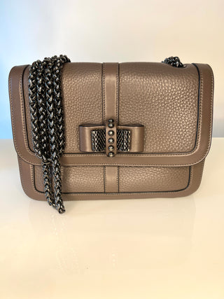 Christian Louboutin Sweet Charity Medium Grey Leather Shoulder Bag