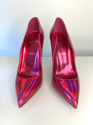 Christian Louboutin Hot Chick 100 Psychedelic Metallic Pink Heels – Size 40 / UK 7
