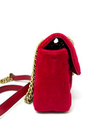 Gucci Red GG Marmont Mini Velvet Bag at 1stDibs