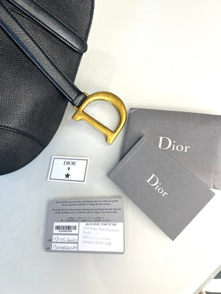 Dior Saddle Bag Black Grained Calfskin Handbag