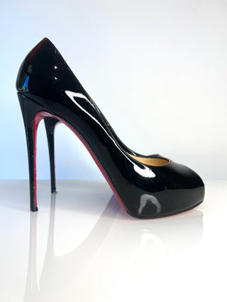 Christian Louboutin New Very Prive Black high-heeled peep-toe shoe with red sole 