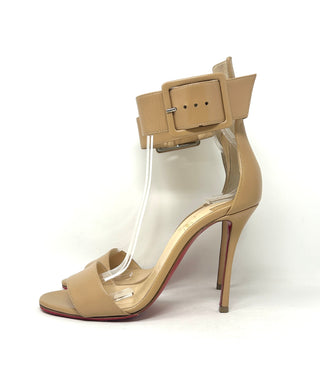 Christian Louboutin Blade Runana 100 Nude Leather Heel Sandals 38.5 UK 5.5