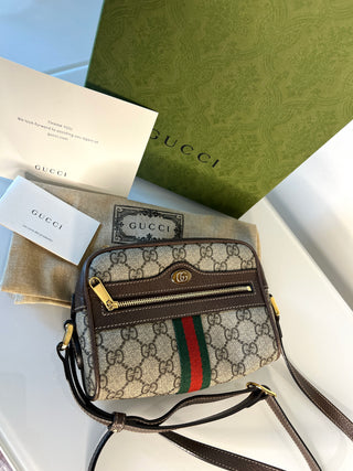 Gucci GG Supreme Canvas Ophidia Mini Crossbody Shoulder Bag