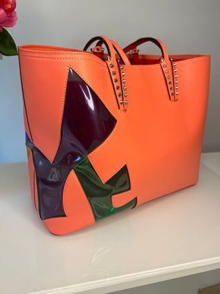 Christian Louboutin Cabata Love Pink Leather Tote Shopper Beach Bag