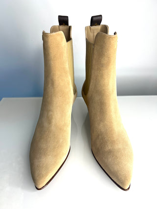 Louis Vuitton Beige Suede Chelsea Ankle Boots – Size 38.5 / UK 5.5