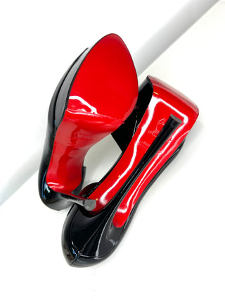 Christian Louboutin Predupeep 150 Black Patent Leather Platform Heels 37 UK4