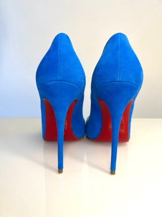 Christian Louboutin So Kate 120 Blue Suede Pumps Heels – Size 38.5 UK5.5