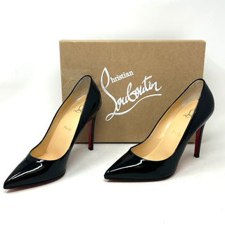 Christian Louboutin Pigalle 100 Black Patent Leather Pump Heels Small EU38 UK 5