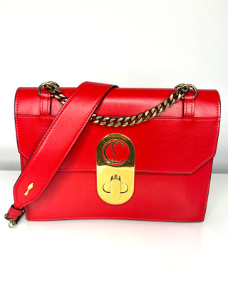 Christian Louboutin Elisa Large Red Leather Shoulder Bag