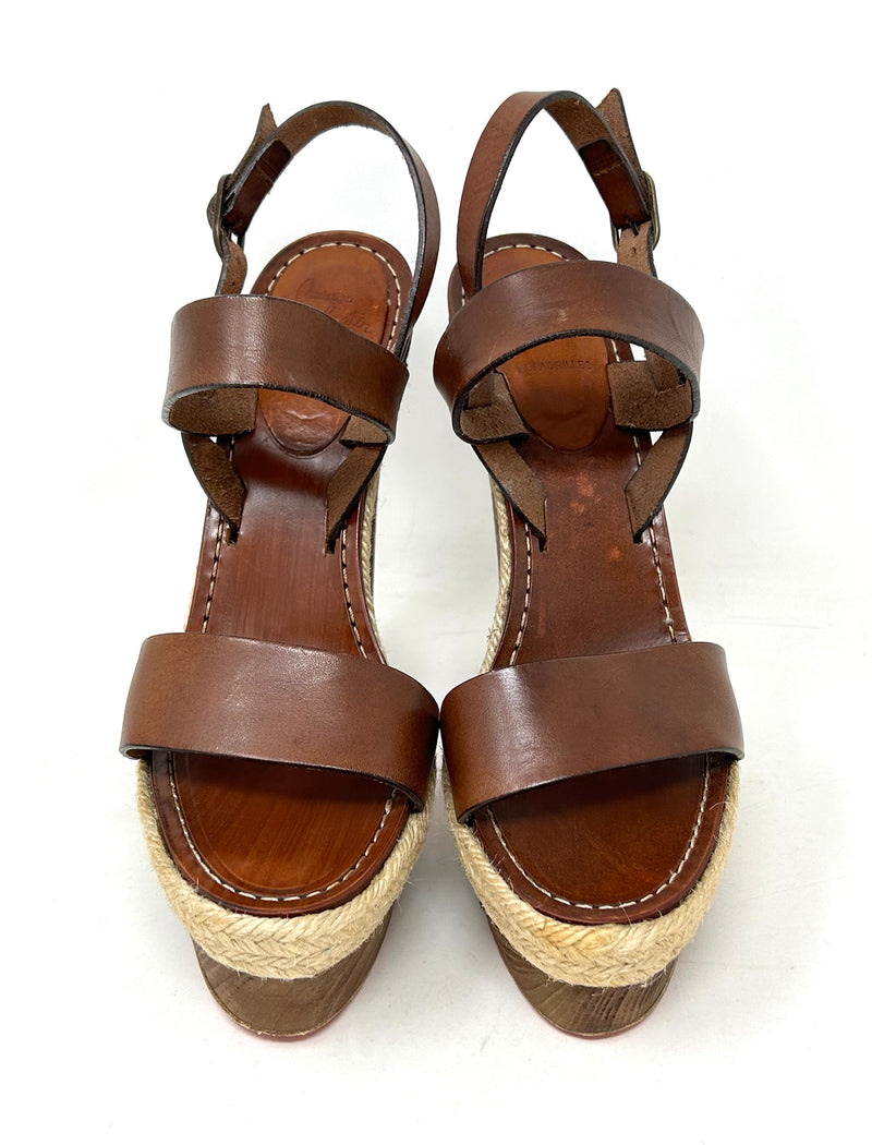 Christian Louboutin Brown Platform Heel Sandals