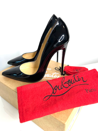 Christian Louboutin So Kate 120 Black Patent Heels 39 UK6