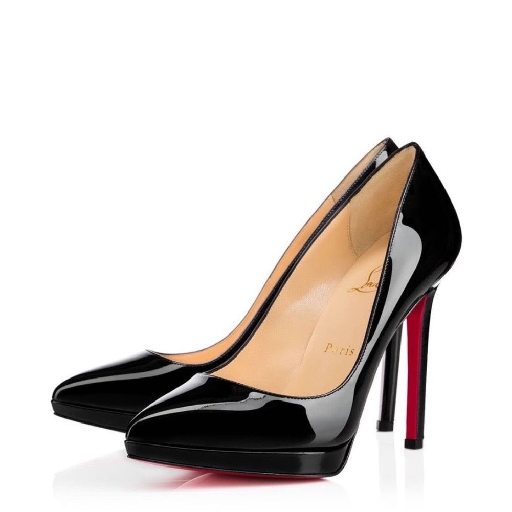 Christian Louboutin Pigalle Plato 120 Black Patent Leather Pump