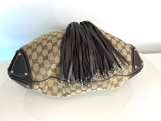 Gucci Pre-Owned GG Canvas Bamboo Indi Hobo Shoulder Bag